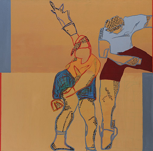4er Gruppe Sportlerpaar III, 2011, 100 x 100 cm